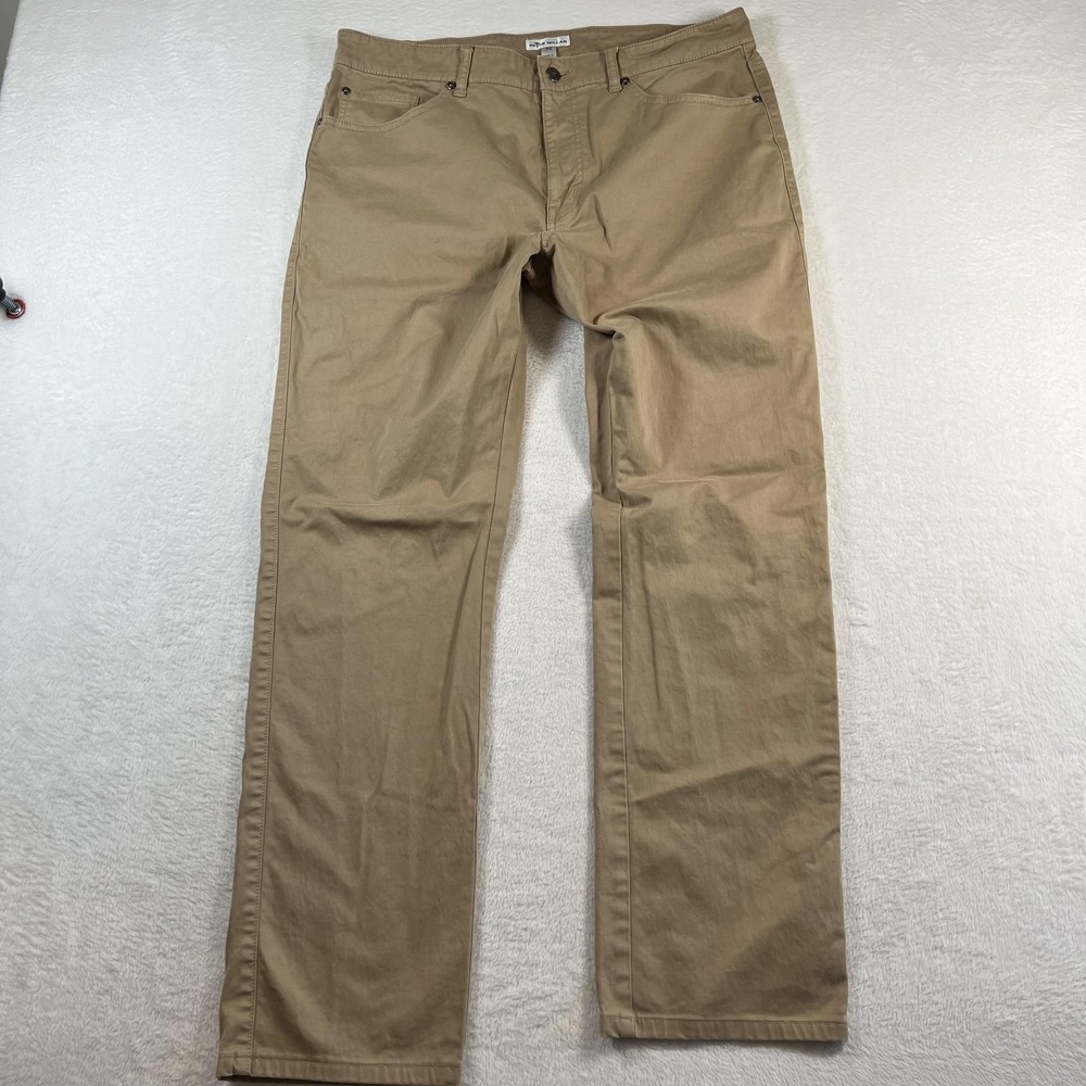 Peter Millar Performance Pants Mens 36x30 Beige Stretch 5 Pocket Chino Casual